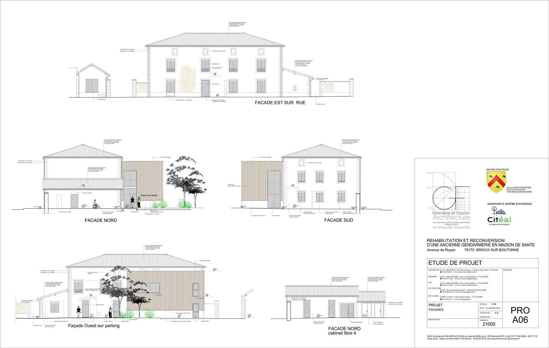 Plan architecte maison médicale Brioux