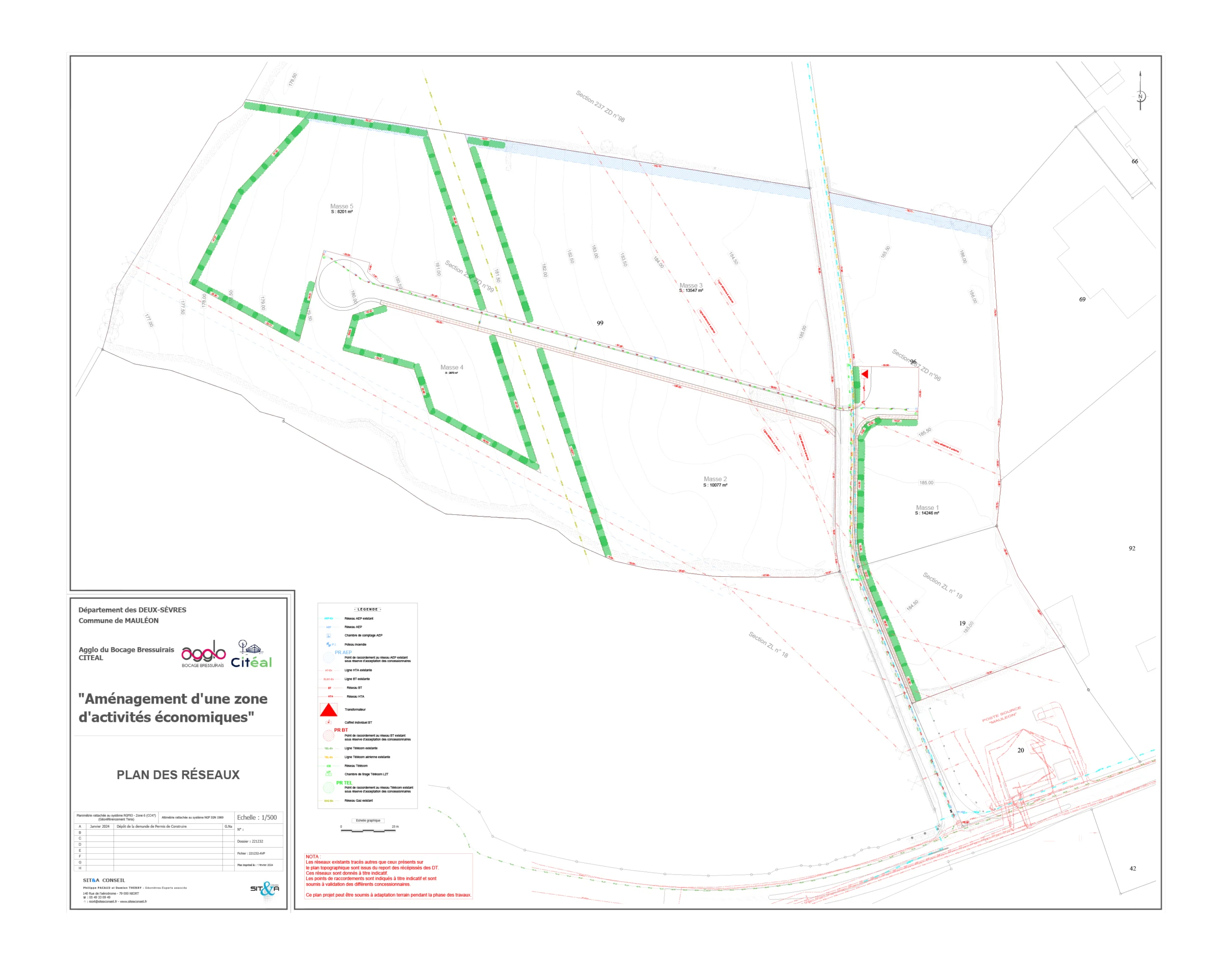 plan d'aménagement pour l'extension de la gare de mauleon