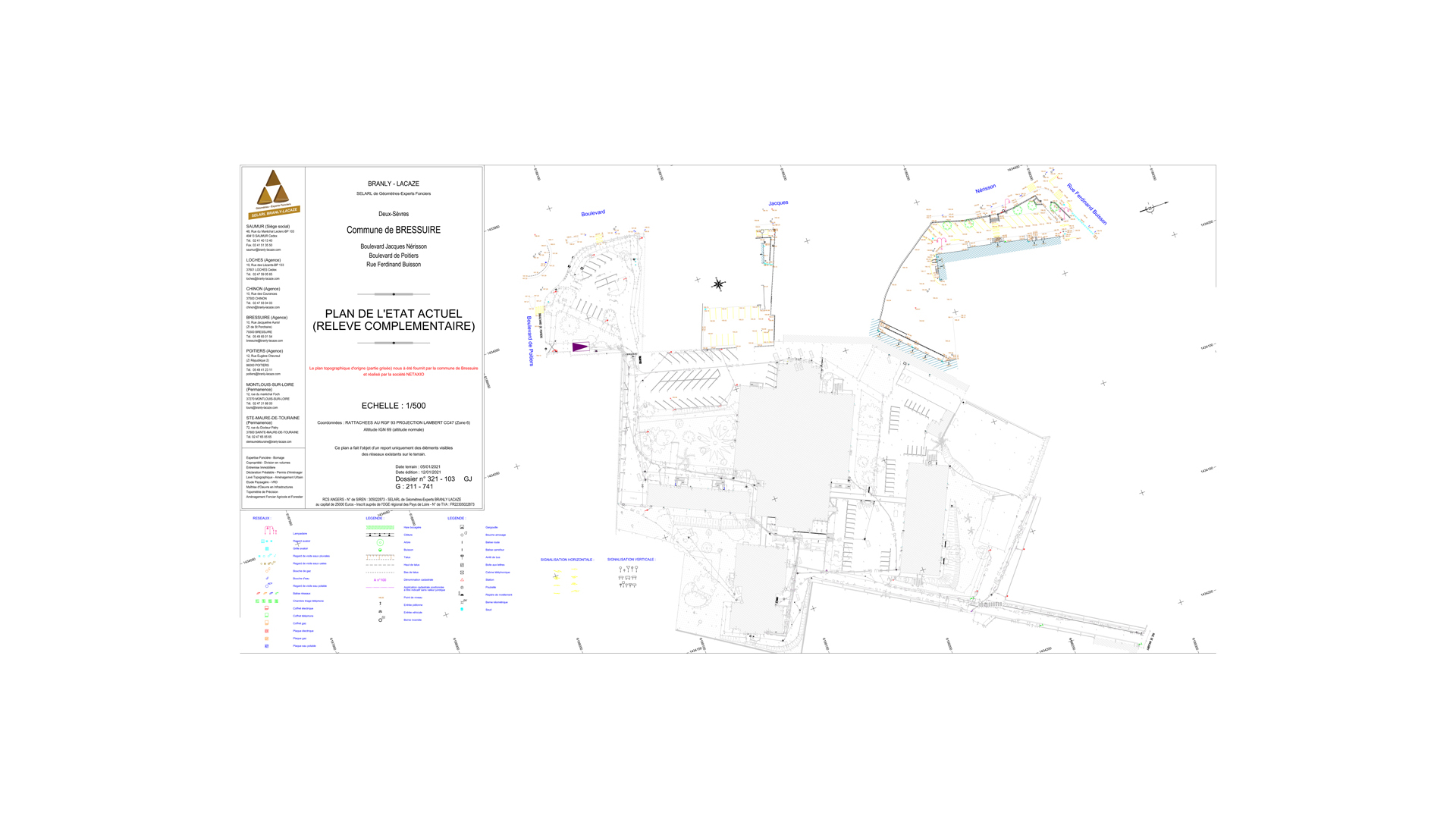 Plan configuration inital du quartier pour le projet Bressuire EHPAD