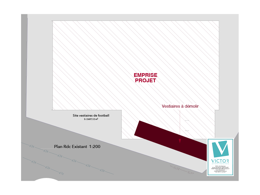 Plan projet de construction de la salle de sport d'Ardin dans le 79